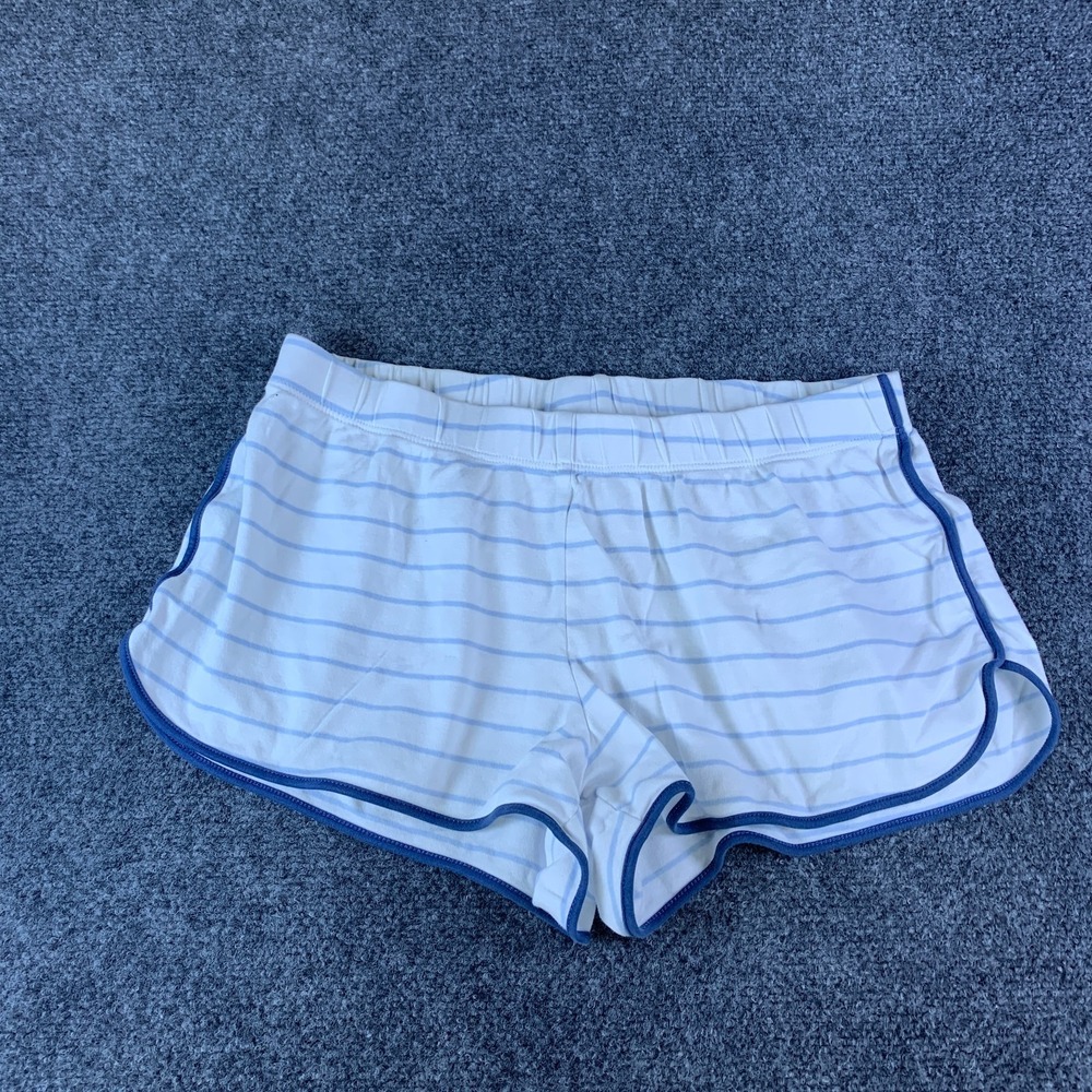 Lake Lounge Shorts Womens S White Blue Striped Pima Cotton Good Sleepwear